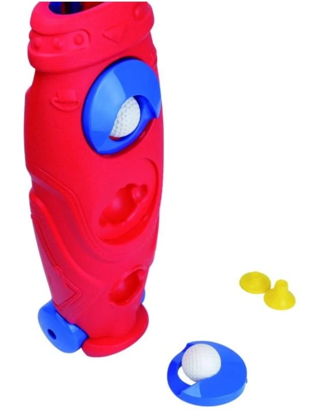 Play day Kids Golf Playset with Red Carry Bag and Multi-Colored Clubs and balls
